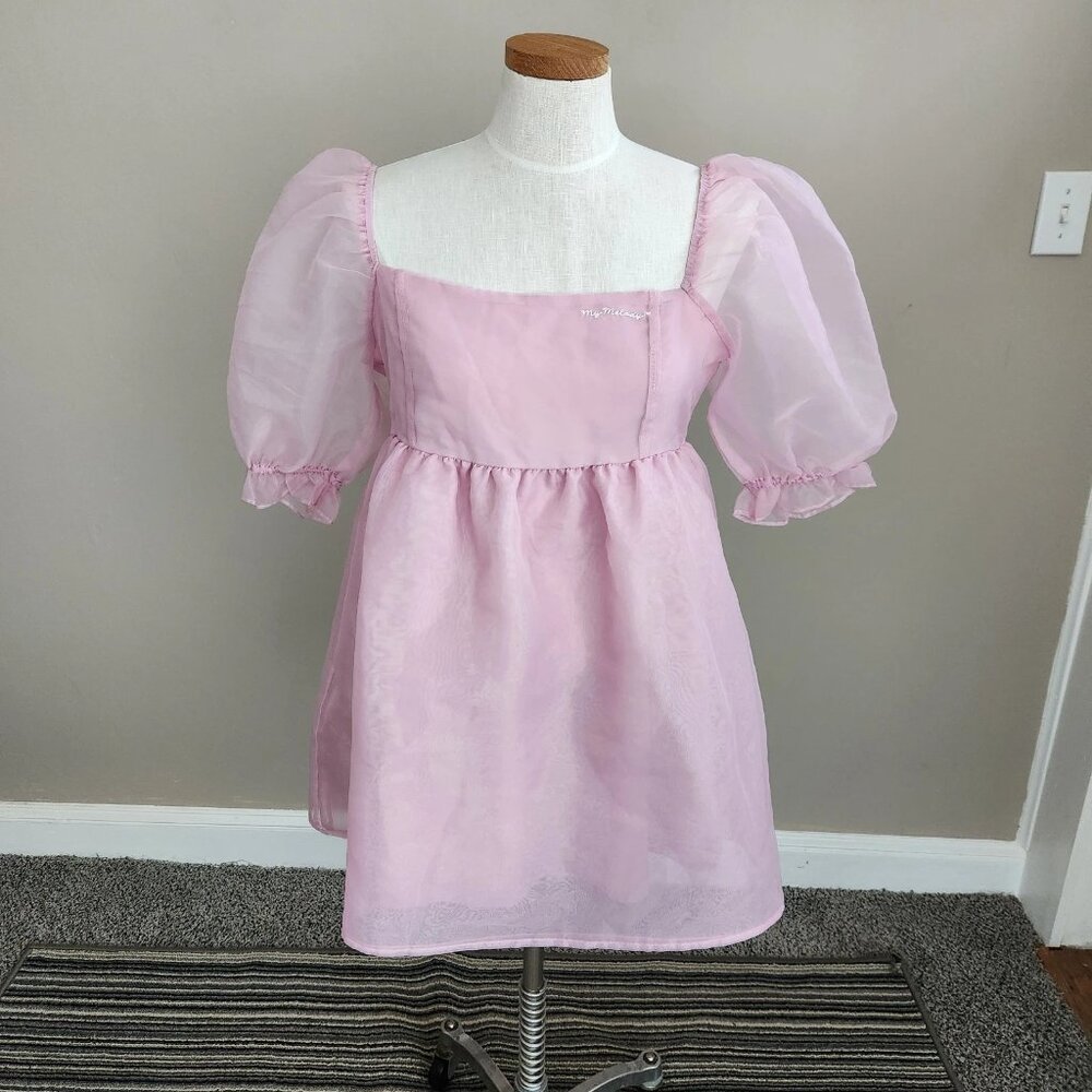 My Melody Limited Ed Sanrio Soft Pink Babydoll Dress Tulle Puffy Sleeves M/L. E2